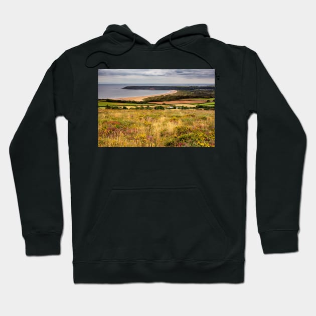 Oxwich Bay from Cefn Bryn, Gower Hoodie by dasantillo